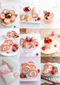 ひな祭りにも＾＾苺のシフォンロールケーキ
