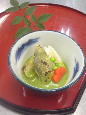 桜鯛の湯葉包み~うぐいすあんかけ~
