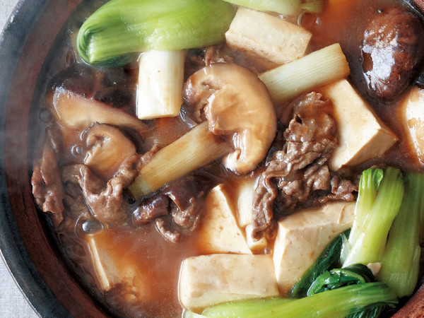 豆腐と干ししいたけ、牛肉のオイスターソース煮