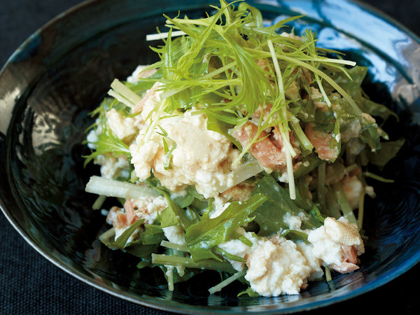 水菜とツナの和風豆腐サラダ