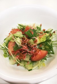 水菜と桜海老のサラダ