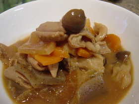 圧力鍋であっという間にとろとろ☆モツ煮