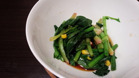 ほうれん草とミックス野菜の酢醤油煮浸し