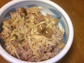 きのこと豚肉の甘辛煮