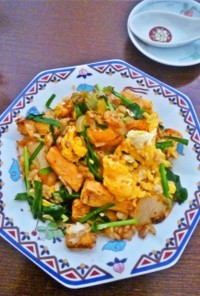高野豆腐のキムチ炒飯
