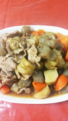 豚バラ肉と菊芋の煮物