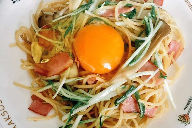 とにかく簡単和風パスタon卵 レシピ 作り方 By モコモコまるまるこ クックパッド 簡単おいしいみんなのレシピが373万品