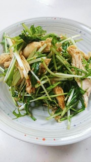 水菜とむね肉のシャキシャキピリ辛サラダ☆の写真
