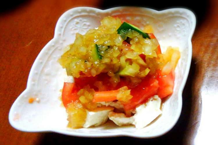 ポン酢ドレがけ豆腐とトマトの和風サラダ レシピ 作り方 By もみりんご クックパッド 簡単おいしいみんなのレシピが359万品