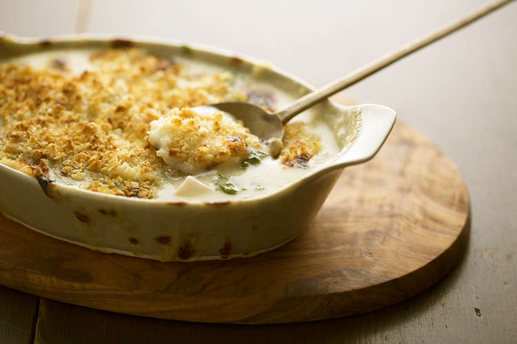 ライスミルクで 菜の花とチキンのグラタン レシピ 作り方 By 金沢の酒蔵 福光屋 クックパッド