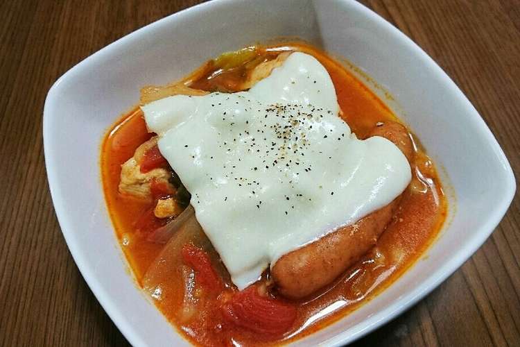 圧力鍋deチキンのトマト煮 スープ仕立て レシピ 作り方 By こはるんまま クックパッド