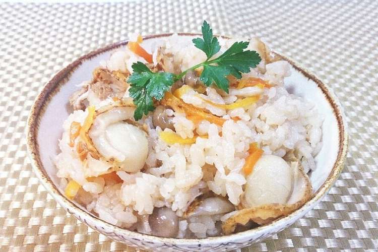 話題入り ベビーホタテの炊き込みご飯 レシピ 作り方 By 2525招き猫 クックパッド 簡単おいしいみんなのレシピが350万品