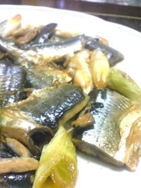 秋刀魚とネギの甘辛煮☆