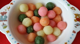 離乳食。じゃがもち★雛あられ