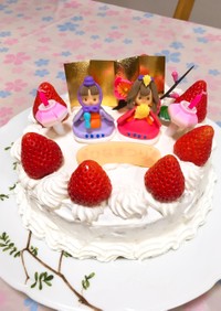 ひな祭り♡定番のイチゴケーキ