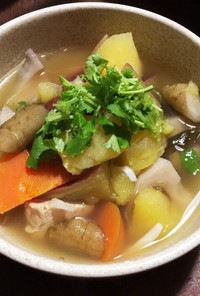鶏胸肉と根菜のスープ