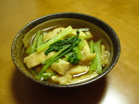 ☆麺つゆで♪小松菜と油揚げの簡単煮びたし