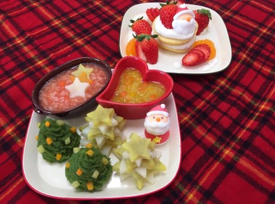 クリスマスプレート☆離乳食☆１０ヶ月頃〜の写真