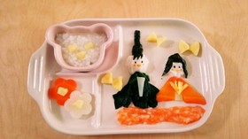 離乳食で簡単☆ひな祭りプレート