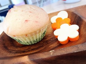 ひな祭り3色蒸しパン(離乳食にも)
