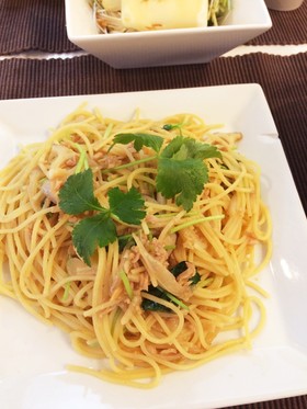 三つ葉とツナのバター醤油パスタ