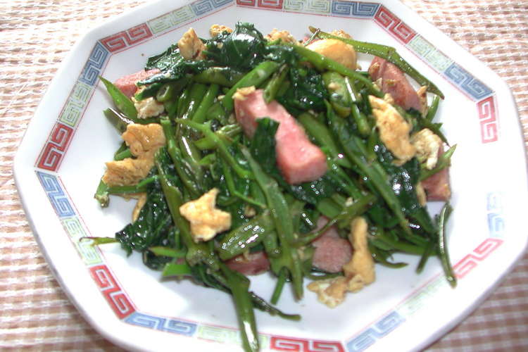 空芯菜 エンサイ のスパム炒め レシピ 作り方 By あびふらぼく クックパッド 簡単おいしいみんなのレシピが352万品