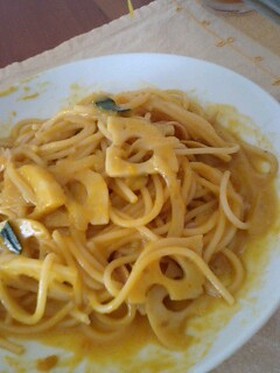 かぼちゃの簡単クリームパスタ