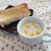 ヨーグルトでラテ風アート♡の写真