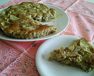 紅茶と林檎のケーキの写真