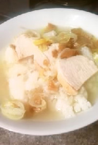 蒸し鶏と天津冬菜のスープ茶漬け、さすが！