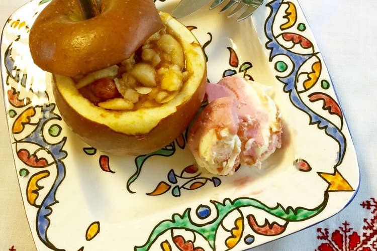 簡単丸ごと シナモンアーモンドの焼き林檎 レシピ 作り方 By ゆりーずきっちん クックパッド 簡単おいしいみんなのレシピが366万品