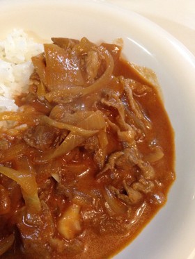 豚こま肉で水なしハヤシライス