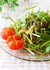 水菜と糸こんにゃくのヘルシーサラダ