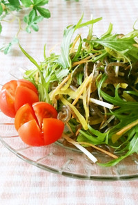 水菜と糸こんにゃくのヘルシーサラダ