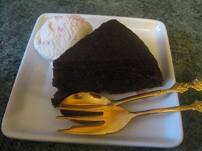 ❤電子レンジでチョコレートケーキの写真