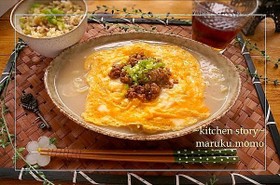 コチュ味噌肉のっけ半熟卵の餡かけラーメン