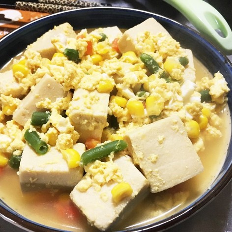 高野豆腐の卵とじ 野菜ミックス