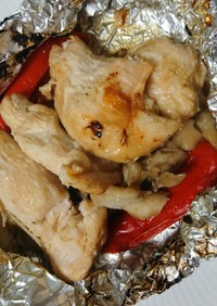簡単☆魚焼きグリルで鶏胸肉塩麹ホイル焼き