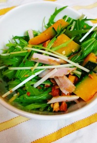 水菜とカボチャのサラダ