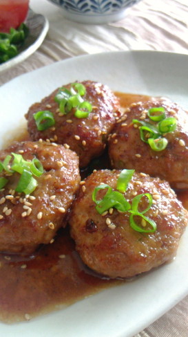 豚挽き肉でつくねの照り焼き