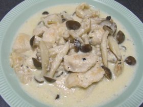 鶏むね肉としめじのミルク煮