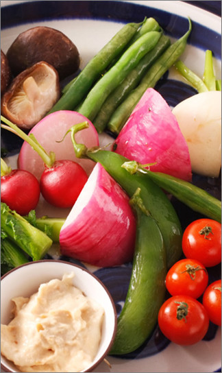 温野菜とチーズみそディップソースの画像