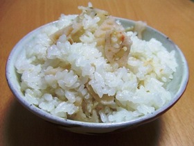 れんこんとカニの炊き込みご飯