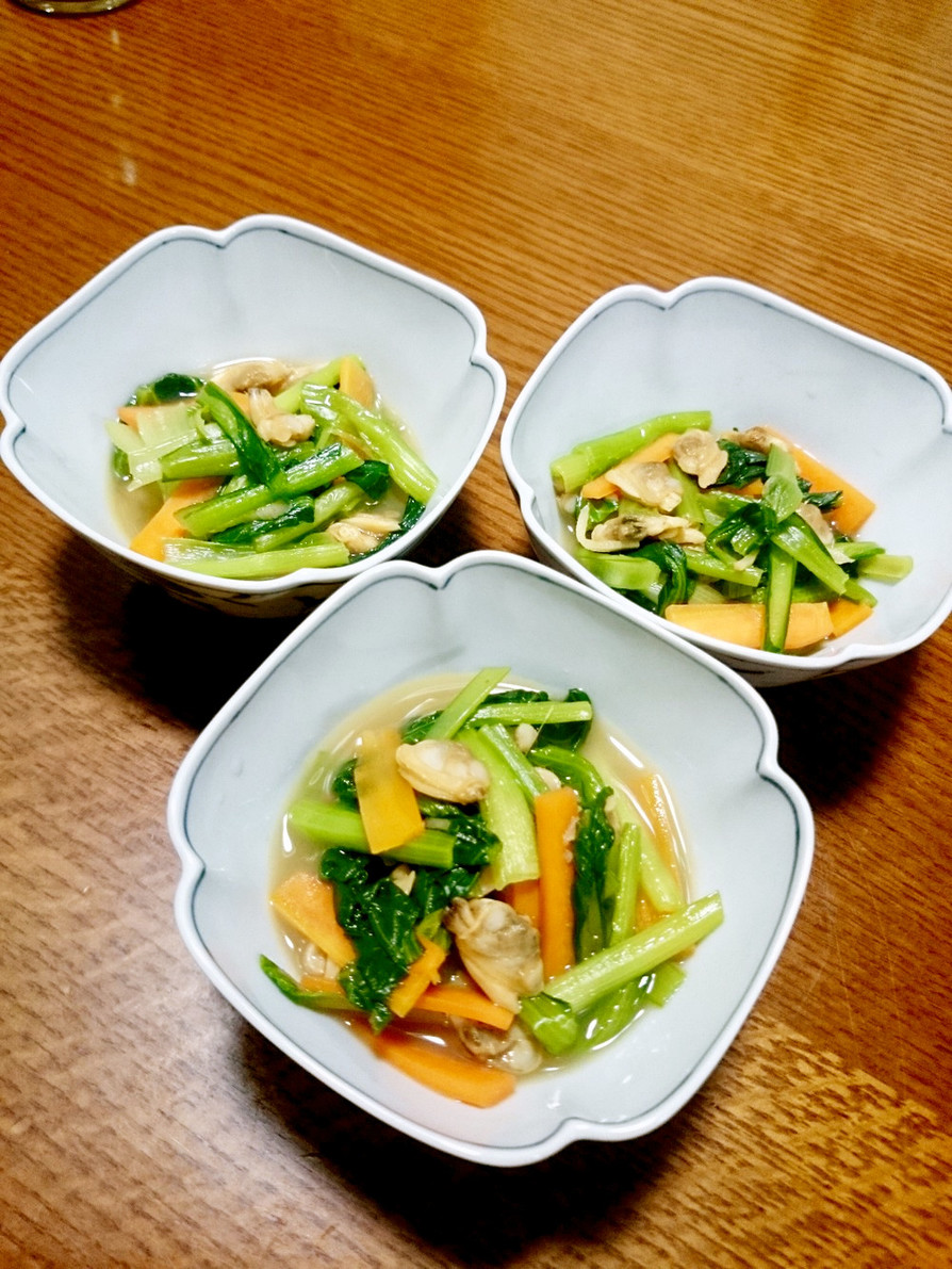 小松菜とアサリの炒め煮の画像