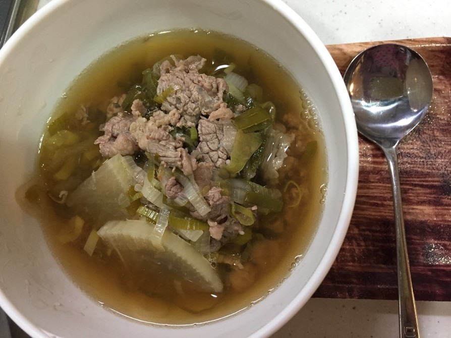 温まる♡生姜入☆たっぷりネギと牛肉スープの画像