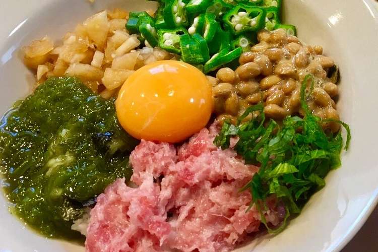 おいしくヘルシーに♩ネバネバ丼 レシピ・作り方 by mame♩ta 【クックパッド】