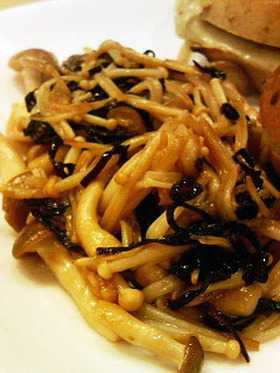 材料3つ!しめじとえのきの塩昆布炒め☆