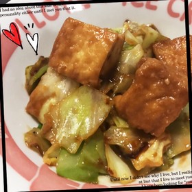 簡単♡キャベツとあつあげの味噌炒め♡