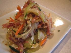 塩豚と野菜の簡単和え