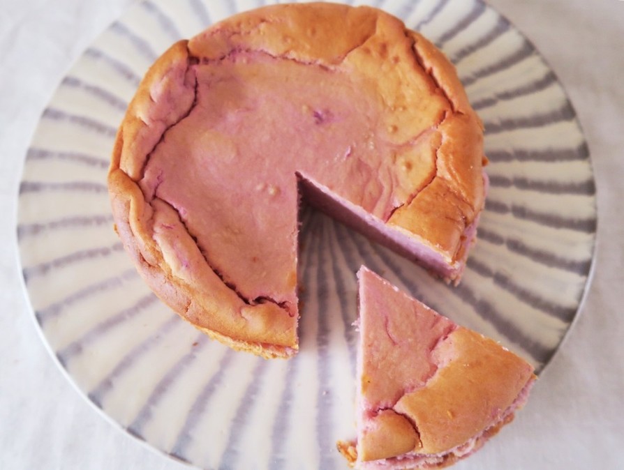 グルテンフリー紫芋のチーズケーキ！の画像